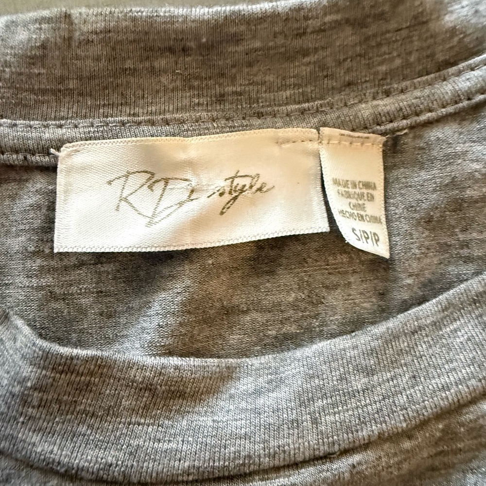 RD Style Tie-Front T-Shirt Dress Gray – Size S - Picture 6 of 6